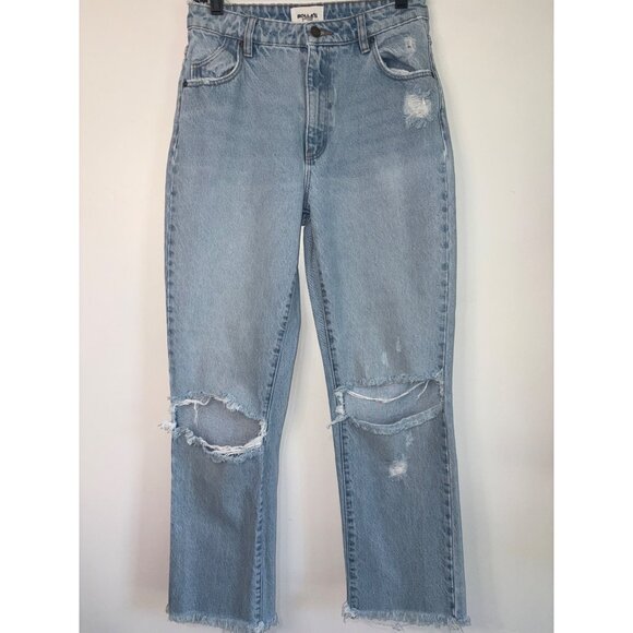 Rolla's Original Straight High Rise Jeans in Sunbleach Worn 28 Womens Denim Pant - Picture 5 of 15